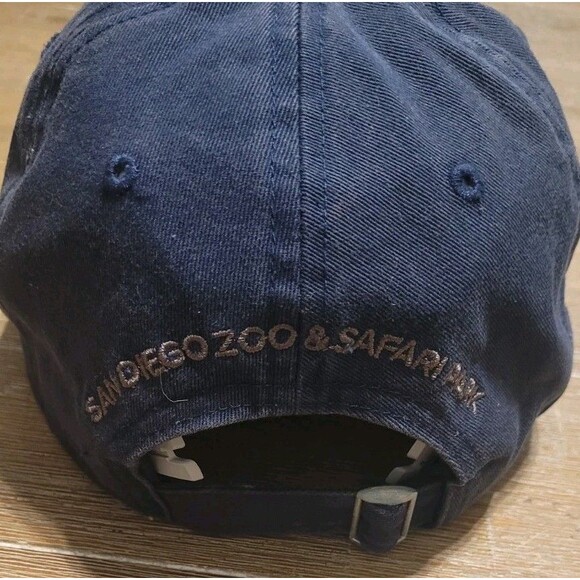 San Diego Zoo & Safari Park Rhino Logo Distressed Strap Back Dad Hat Adjustable - Picture 4 of 6